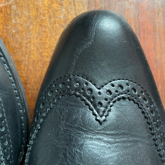 Cole Haan Black Leather Oxford Shoes with Brogue Detailing - Picture 6 of 6
